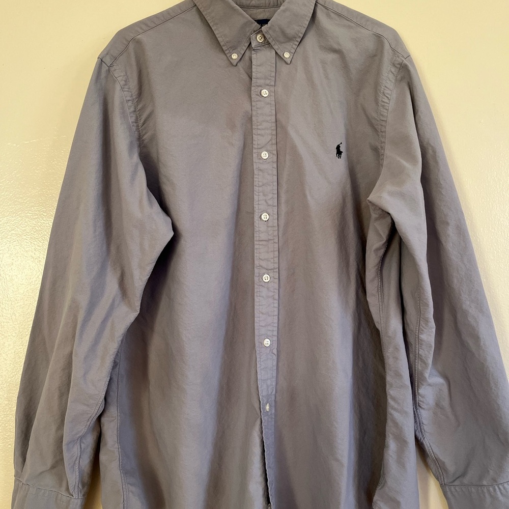 Ralph Lauren Men's Casual Gray Button-Down Shirt
